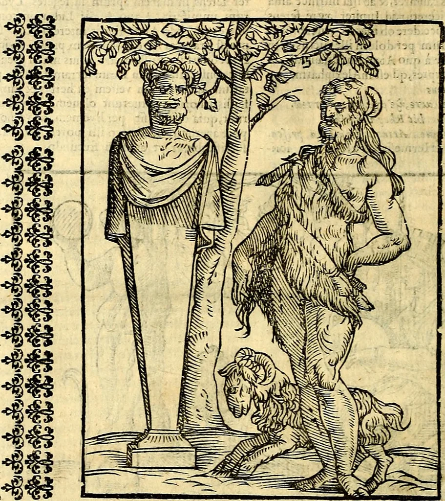 An illustration from Natalis Comitis Mythologiae sive Explicationis fabvlarvm libri decem, in qvibvs omnia prope natvralis et moralis philosophiæ dogmata in veterum fabulis contenta fuisse perspicuè demonstratur, 1616, leaf 95