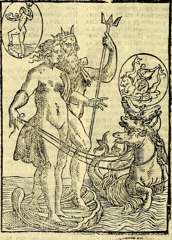 An illustration from Natalis Comitis Mythologiae, sive, Explicationis fabularum libri decem : in quibus omnia prope naturalis et moralis philosophiae dogmata in veterum fabulis contenta fuisse perspicuè demonstratur ... : accessit G. Linocerii Musarum mytholgia, & anonymi obseuationum in totam de dijs gentium narrationem libellus : adiectæ sunt ... editioni elegantissimæ deorum imagines, & eruditissimæ M. Antonij Tritonij Vtinensis .., 1637, leaf 131