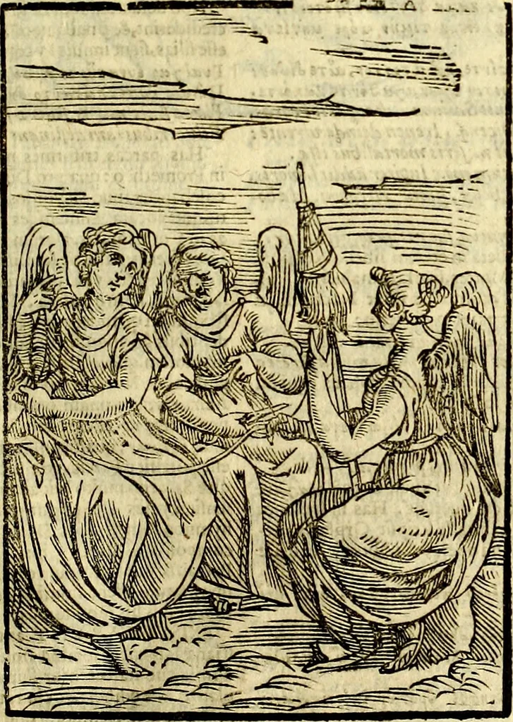 An illustration from Natalis Comitis Mythologiae, sive, Explicationis fabularum libri decem : in quibus omnia prope naturalis et moralis philosophiae dogmata in veterum fabulis contenta fuisse perspicuè demonstratur ... : accessit G. Linocerii Musarum mytholgia, & anonymi obseuationum in totam de dijs gentium narrationem libellus : adiectæ sunt ... editioni elegantissimæ deorum imagines, & eruditissimæ M. Antonij Tritonij Vtinensis .., 1637, leaf 152