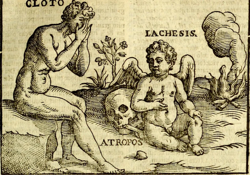 An illustration from Natalis Comitis Mythologiae, sive, Explicationis fabularum libri decem : in quibus omnia prope naturalis et moralis philosophiae dogmata in veterum fabulis contenta fuisse perspicuè demonstratur ... : accessit G. Linocerii Musarum mytholgia, & anonymi obseuationum in totam de dijs gentium narrationem libellus : adiectæ sunt ... editioni elegantissimæ deorum imagines, & eruditissimæ M. Antonij Tritonij Vtinensis .., 1637, leaf 154
