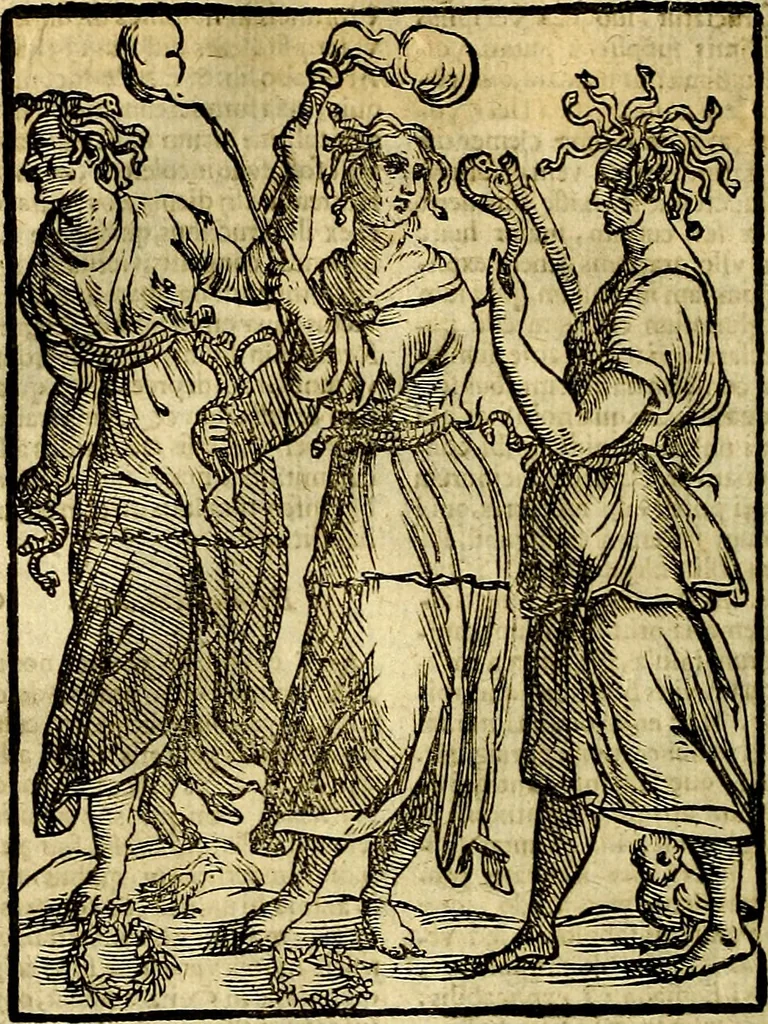 An illustration from Natalis Comitis Mythologiae, sive, Explicationis fabularum libri decem : in quibus omnia prope naturalis et moralis philosophiae dogmata in veterum fabulis contenta fuisse perspicuè demonstratur ... : accessit G. Linocerii Musarum mytholgia, & anonymi obseuationum in totam de dijs gentium narrationem libellus : adiectæ sunt ... editioni elegantissimæ deorum imagines, & eruditissimæ M. Antonij Tritonij Vtinensis .., 1637, leaf 159