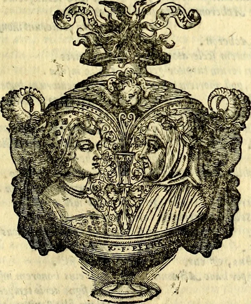 An illustration from Natalis Comitis Mythologiae, sive, Explicationis fabularum libri decem : in quibus omnia prope naturalis et moralis philosophiae dogmata in veterum fabulis contenta fuisse perspicuè demonstratur ... : accessit G. Linocerii Musarum mytholgia, & anonymi obseuationum in totam de dijs gentium narrationem libellus : adiectæ sunt ... editioni elegantissimæ deorum imagines, & eruditissimæ M. Antonij Tritonij Vtinensis .., 1637, leaf 16