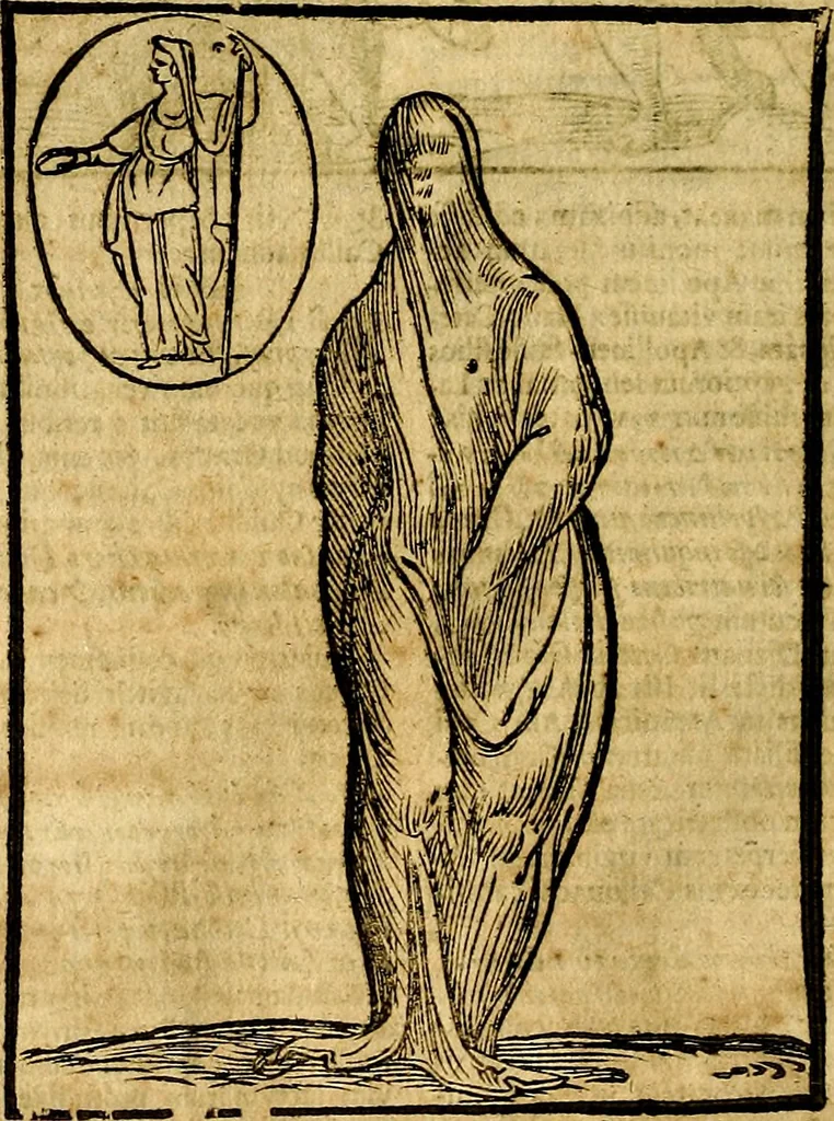An illustration from Natalis Comitis Mythologiae, sive, Explicationis fabularum libri decem : in quibus omnia prope naturalis et moralis philosophiae dogmata in veterum fabulis contenta fuisse perspicuè demonstratur ... : accessit G. Linocerii Musarum mytholgia, & anonymi obseuationum in totam de dijs gentium narrationem libellus : adiectæ sunt ... editioni elegantissimæ deorum imagines, & eruditissimæ M. Antonij Tritonij Vtinensis .., 1637, leaf 185