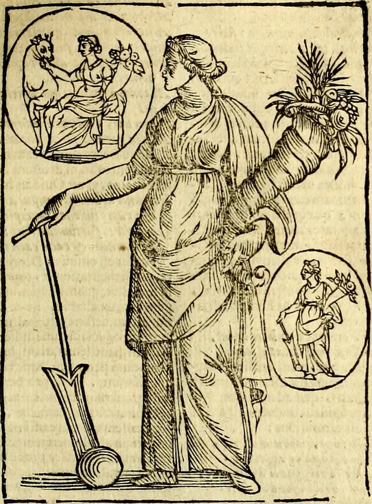 An illustration from Natalis Comitis Mythologiae, sive, Explicationis fabularum libri decem : in quibus omnia prope naturalis et moralis philosophiae dogmata in veterum fabulis contenta fuisse perspicuè demonstratur ... : accessit G. Linocerii Musarum mytholgia, & anonymi obseuationum in totam de dijs gentium narrationem libellus : adiectæ sunt ... editioni elegantissimæ deorum imagines, & eruditissimæ M. Antonij Tritonij Vtinensis .., 1637, leaf 224