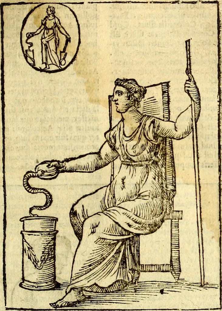 An illustration from Natalis Comitis Mythologiae, sive, Explicationis fabularum libri decem : in quibus omnia prope naturalis et moralis philosophiae dogmata in veterum fabulis contenta fuisse perspicuè demonstratur ... : accessit G. Linocerii Musarum mytholgia, & anonymi obseuationum in totam de dijs gentium narrationem libellus : adiectæ sunt ... editioni elegantissimæ deorum imagines, & eruditissimæ M. Antonij Tritonij Vtinensis .., 1637, leaf 244