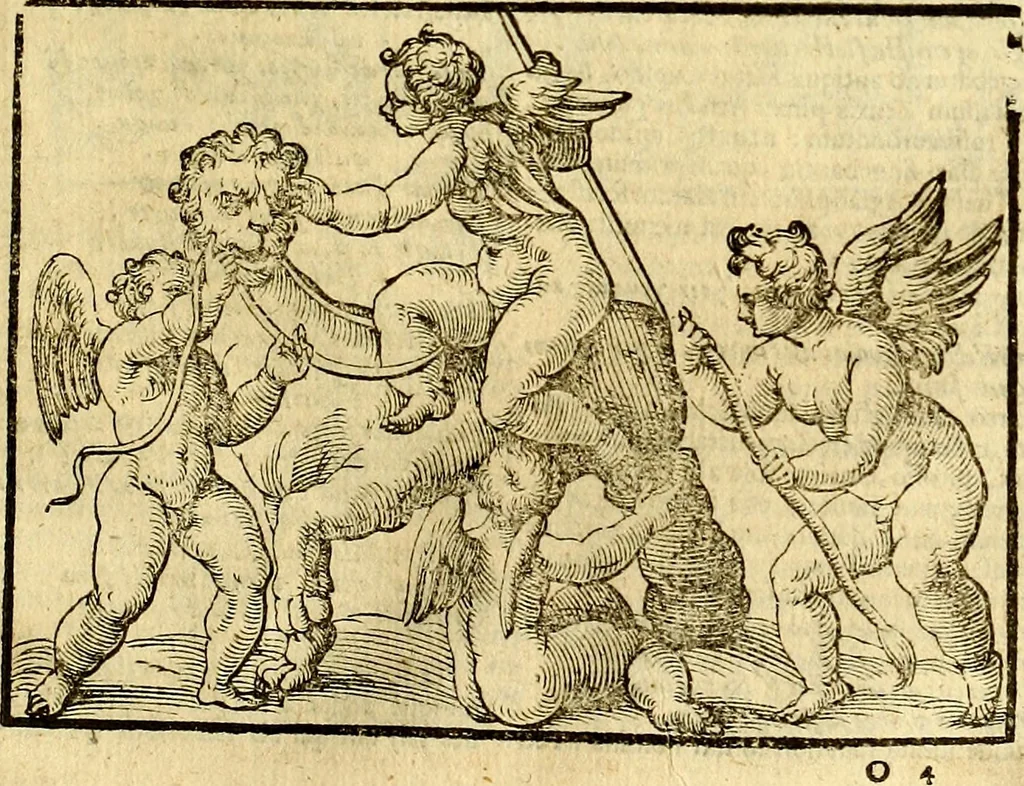 An illustration from Natalis Comitis Mythologiae, sive, Explicationis fabularum libri decem : in quibus omnia prope naturalis et moralis philosophiae dogmata in veterum fabulis contenta fuisse perspicuè demonstratur ... : accessit G. Linocerii Musarum mytholgia, & anonymi obseuationum in totam de dijs gentium narrationem libellus : adiectæ sunt ... editioni elegantissimæ deorum imagines, & eruditissimæ M. Antonij Tritonij Vtinensis .., 1637, leaf 262