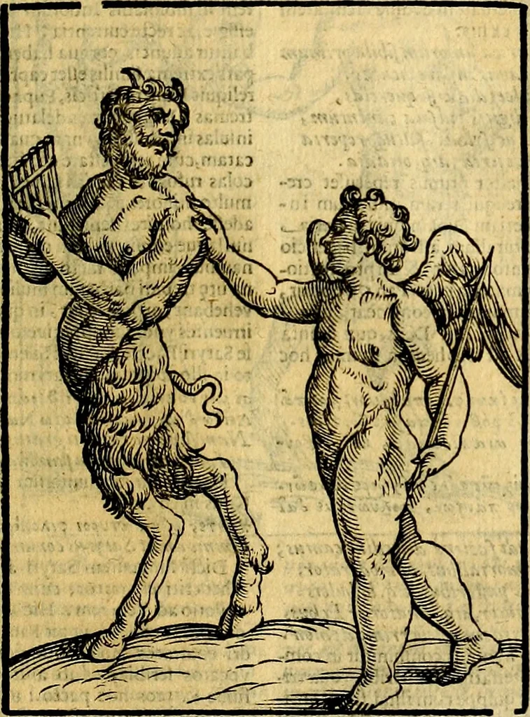 An illustration from Natalis Comitis Mythologiae, sive, Explicationis fabularum libri decem : in quibus omnia prope naturalis et moralis philosophiae dogmata in veterum fabulis contenta fuisse perspicuè demonstratur ... : accessit G. Linocerii Musarum mytholgia, & anonymi obseuationum in totam de dijs gentium narrationem libellus : adiectæ sunt ... editioni elegantissimæ deorum imagines, & eruditissimæ M. Antonij Tritonij Vtinensis .., 1637, leaf 294