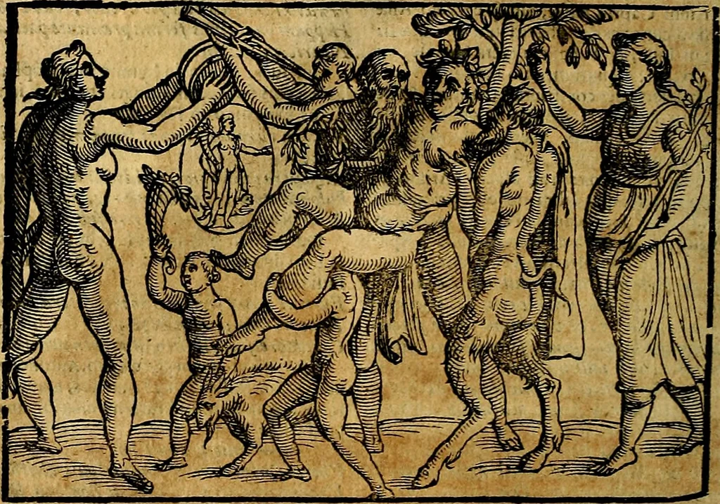 An illustration from Natalis Comitis Mythologiae, sive, Explicationis fabularum libri decem : in quibus omnia prope naturalis et moralis philosophiae dogmata in veterum fabulis contenta fuisse perspicuè demonstratur ... : accessit G. Linocerii Musarum mytholgia, & anonymi obseuationum in totam de dijs gentium narrationem libellus : adiectæ sunt ... editioni elegantissimæ deorum imagines, & eruditissimæ M. Antonij Tritonij Vtinensis .., 1637, leaf 307