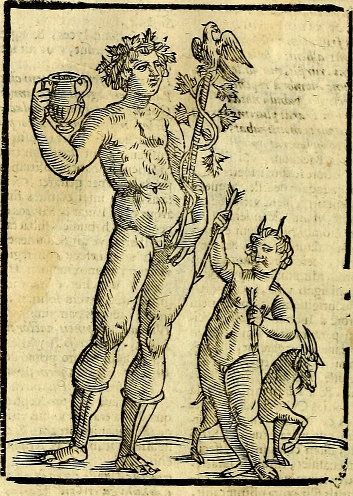 An illustration from Natalis Comitis Mythologiae, sive, Explicationis fabularum libri decem : in quibus omnia prope naturalis et moralis philosophiae dogmata in veterum fabulis contenta fuisse perspicuè demonstratur ... : accessit G. Linocerii Musarum mytholgia, & anonymi obseuationum in totam de dijs gentium narrationem libellus : adiectæ sunt ... editioni elegantissimæ deorum imagines, & eruditissimæ M. Antonij Tritonij Vtinensis .., 1637, leaf 309