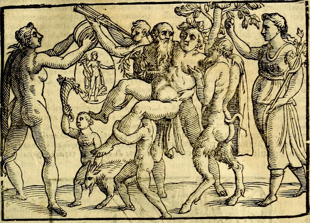 An illustration from Natalis Comitis Mythologiae, sive, Explicationis fabularum libri decem : in quibus omnia prope naturalis et moralis philosophiae dogmata in veterum fabulis contenta fuisse perspicuè demonstratur ... : accessit G. Linocerii Musarum mytholgia, & anonymi obseuationum in totam de dijs gentium narrationem libellus : adiectæ sunt ... editioni elegantissimæ deorum imagines, & eruditissimæ M. Antonij Tritonij Vtinensis .., 1637, leaf 310