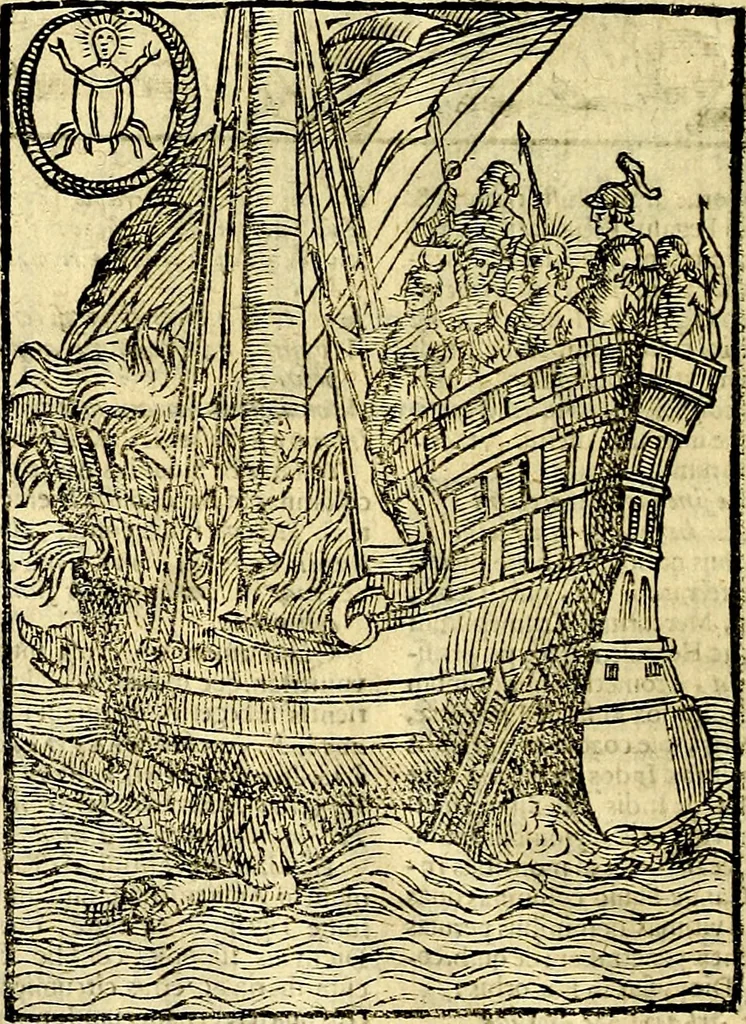 An illustration from Natalis Comitis Mythologiae, sive, Explicationis fabularum libri decem : in quibus omnia prope naturalis et moralis philosophiae dogmata in veterum fabulis contenta fuisse perspicuè demonstratur ... : accessit G. Linocerii Musarum mytholgia, & anonymi obseuationum in totam de dijs gentium narrationem libellus : adiectæ sunt ... editioni elegantissimæ deorum imagines, & eruditissimæ M. Antonij Tritonij Vtinensis .., 1637, leaf 311