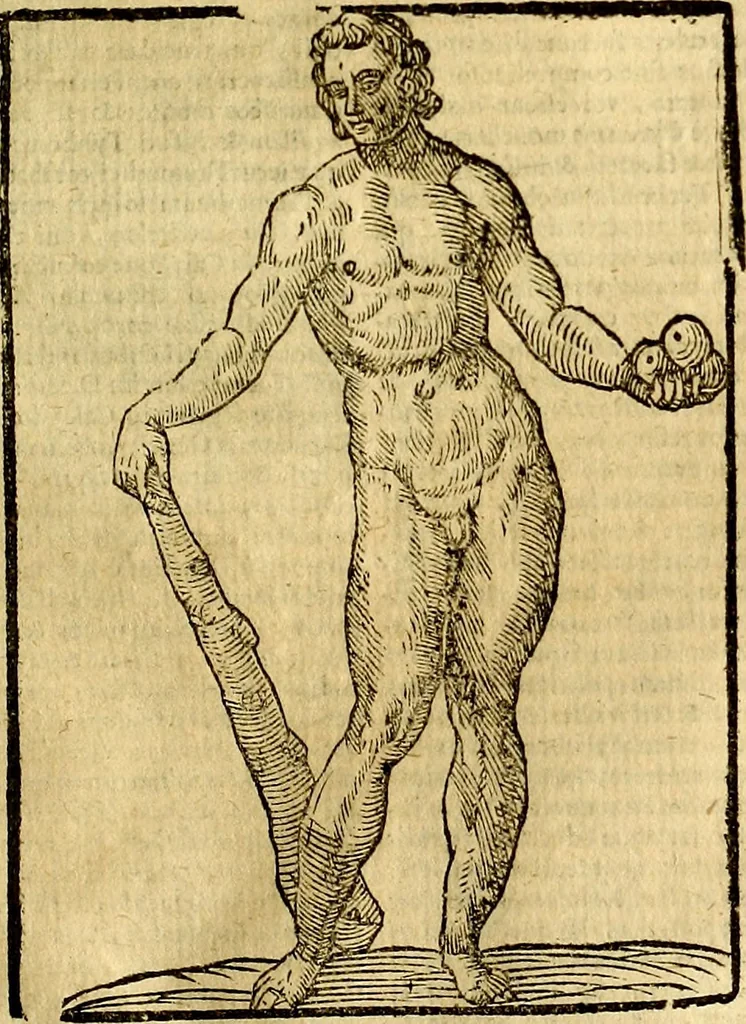 An illustration from Natalis Comitis Mythologiae, sive, Explicationis fabularum libri decem : in quibus omnia prope naturalis et moralis philosophiae dogmata in veterum fabulis contenta fuisse perspicuè demonstratur ... : accessit G. Linocerii Musarum mytholgia, & anonymi obseuationum in totam de dijs gentium narrationem libellus : adiectæ sunt ... editioni elegantissimæ deorum imagines, & eruditissimæ M. Antonij Tritonij Vtinensis .., 1637, leaf 410