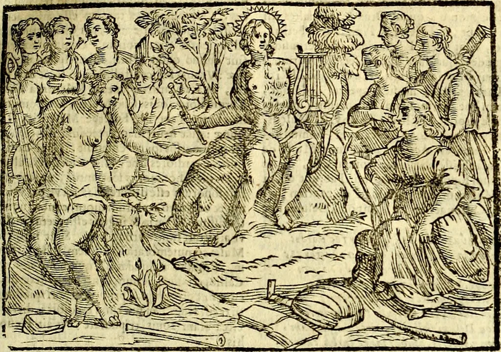 An illustration from Natalis Comitis Mythologiae, sive, Explicationis fabularum libri decem : in quibus omnia prope naturalis et moralis philosophiae dogmata in veterum fabulis contenta fuisse perspicuè demonstratur ... : accessit G. Linocerii Musarum mytholgia, & anonymi obseuationum in totam de dijs gentium narrationem libellus : adiectæ sunt ... editioni elegantissimæ deorum imagines, & eruditissimæ M. Antonij Tritonij Vtinensis .., 1637, leaf 452