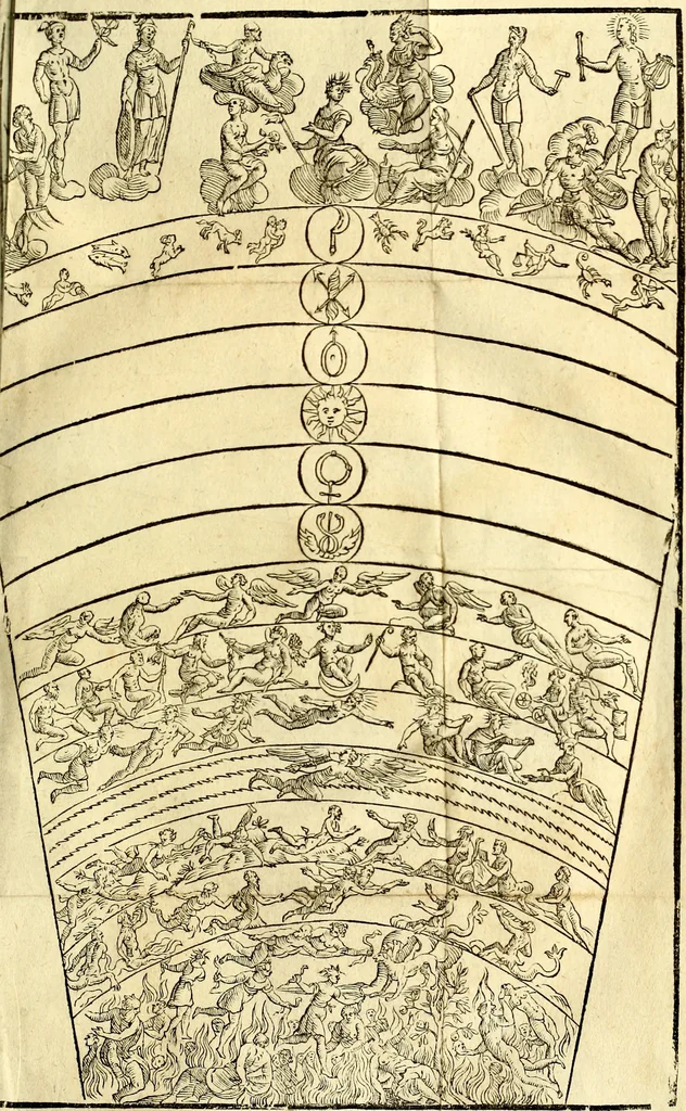 An illustration from Natalis Comitis Mythologiae, sive, Explicationis fabularum libri decem : in quibus omnia prope naturalis et moralis philosophiae dogmata in veterum fabulis contenta fuisse perspicuè demonstratur ... : accessit G. Linocerii Musarum mytholgia, & anonymi obseuationum in totam de dijs gentium narrationem libellus : adiectæ sunt ... editioni elegantissimæ deorum imagines, & eruditissimæ M. Antonij Tritonij Vtinensis .., 1637, leaf 46
