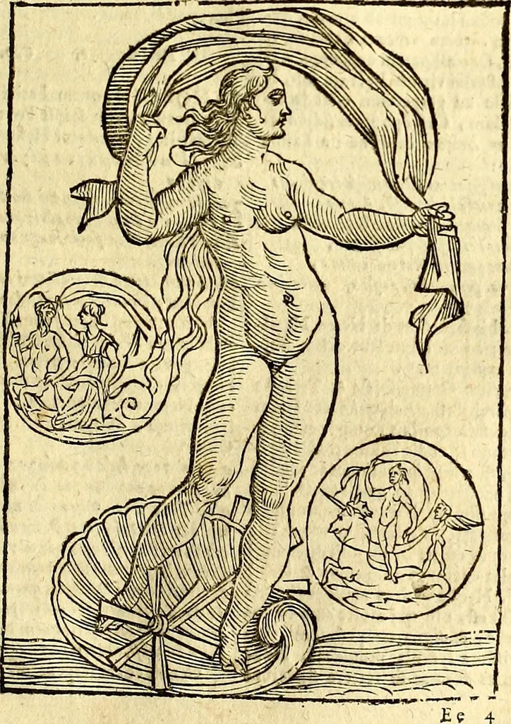 An illustration from Natalis Comitis Mythologiae, sive, Explicationis fabularum libri decem : in quibus omnia prope naturalis et moralis philosophiae dogmata in veterum fabulis contenta fuisse perspicuè demonstratur ... : accessit G. Linocerii Musarum mytholgia, & anonymi obseuationum in totam de dijs gentium narrationem libellus : adiectæ sunt ... editioni elegantissimæ deorum imagines, & eruditissimæ M. Antonij Tritonij Vtinensis .., 1637, leaf 486