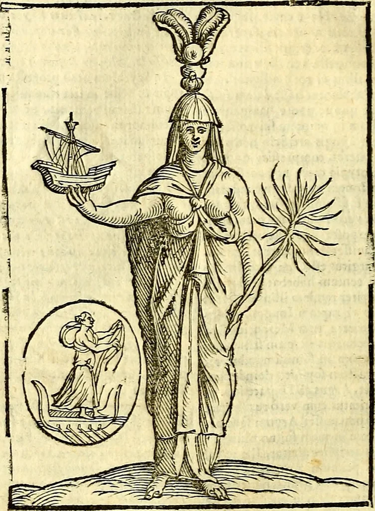 An illustration from Natalis Comitis Mythologiae, sive, Explicationis fabularum libri decem : in quibus omnia prope naturalis et moralis philosophiae dogmata in veterum fabulis contenta fuisse perspicuè demonstratur ... : accessit G. Linocerii Musarum mytholgia, & anonymi obseuationum in totam de dijs gentium narrationem libellus : adiectæ sunt ... editioni elegantissimæ deorum imagines, & eruditissimæ M. Antonij Tritonij Vtinensis .., 1637, leaf 515