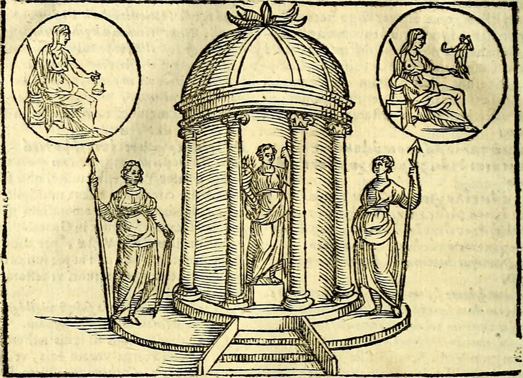 An illustration from Natalis Comitis Mythologiae, sive, Explicationis fabularum libri decem : in quibus omnia prope naturalis et moralis philosophiae dogmata in veterum fabulis contenta fuisse perspicuè demonstratur ... : accessit G. Linocerii Musarum mytholgia, & anonymi obseuationum in totam de dijs gentium narrationem libellus : adiectæ sunt ... editioni elegantissimæ deorum imagines, & eruditissimæ M. Antonij Tritonij Vtinensis .., 1637, leaf 519