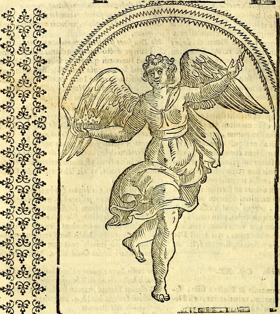 An illustration from Natalis Comitis Mythologiae, sive, Explicationis fabularum libri decem : in quibus omnia prope naturalis et moralis philosophiae dogmata in veterum fabulis contenta fuisse perspicuè demonstratur ... : accessit G. Linocerii Musarum mytholgia, & anonymi obseuationum in totam de dijs gentium narrationem libellus : adiectæ sunt ... editioni elegantissimæ deorum imagines, & eruditissimæ M. Antonij Tritonij Vtinensis .., 1637, leaf 521