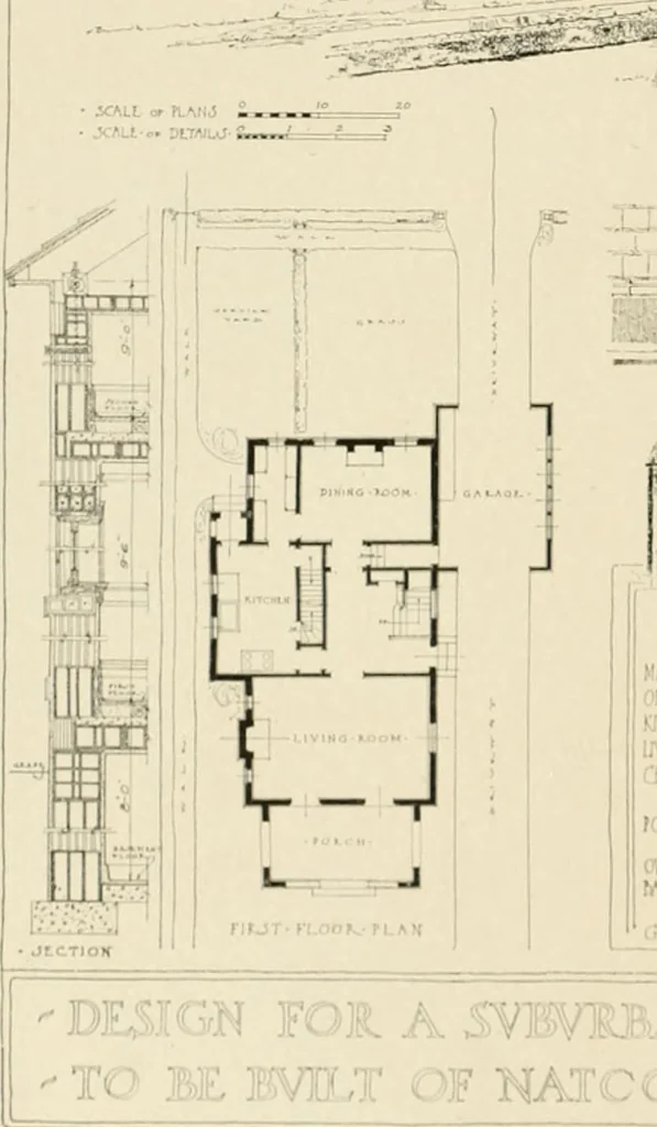 An illustration from The Natco suburban house and garage : attractive economical durable fireproof, 1915, leaf 11