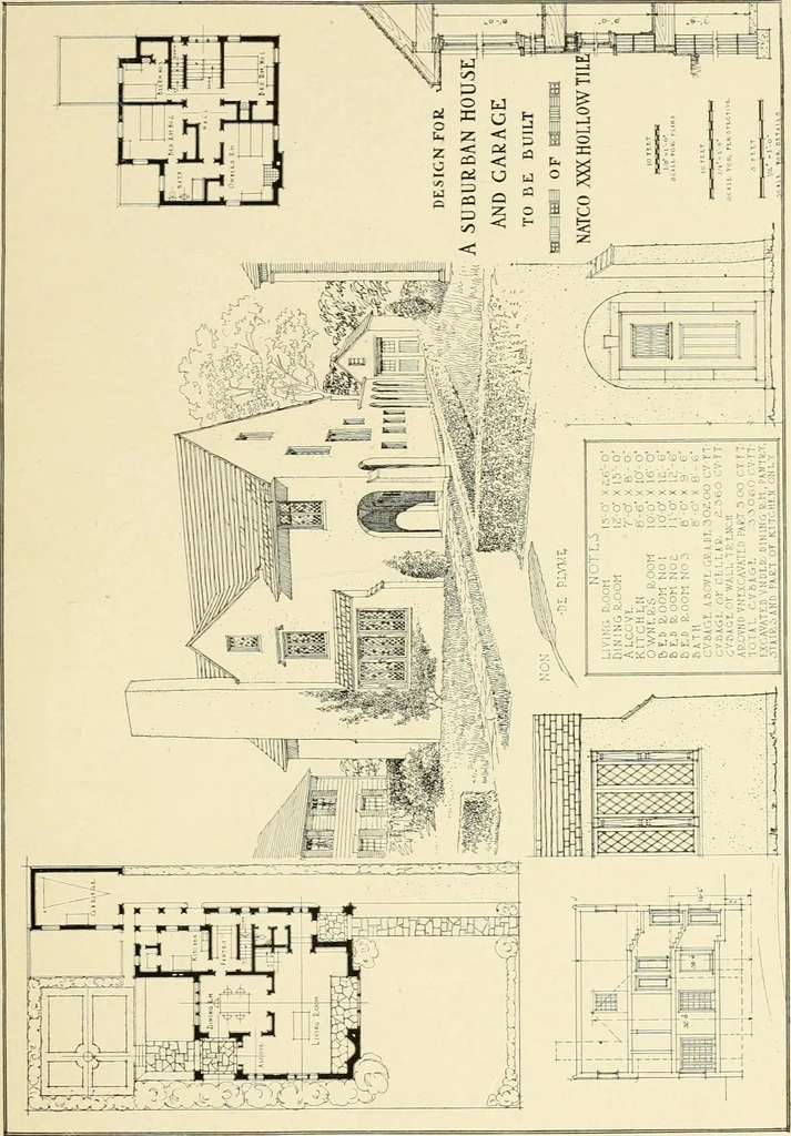 An illustration from The Natco suburban house and garage : attractive economical durable fireproof, 1915, leaf 16