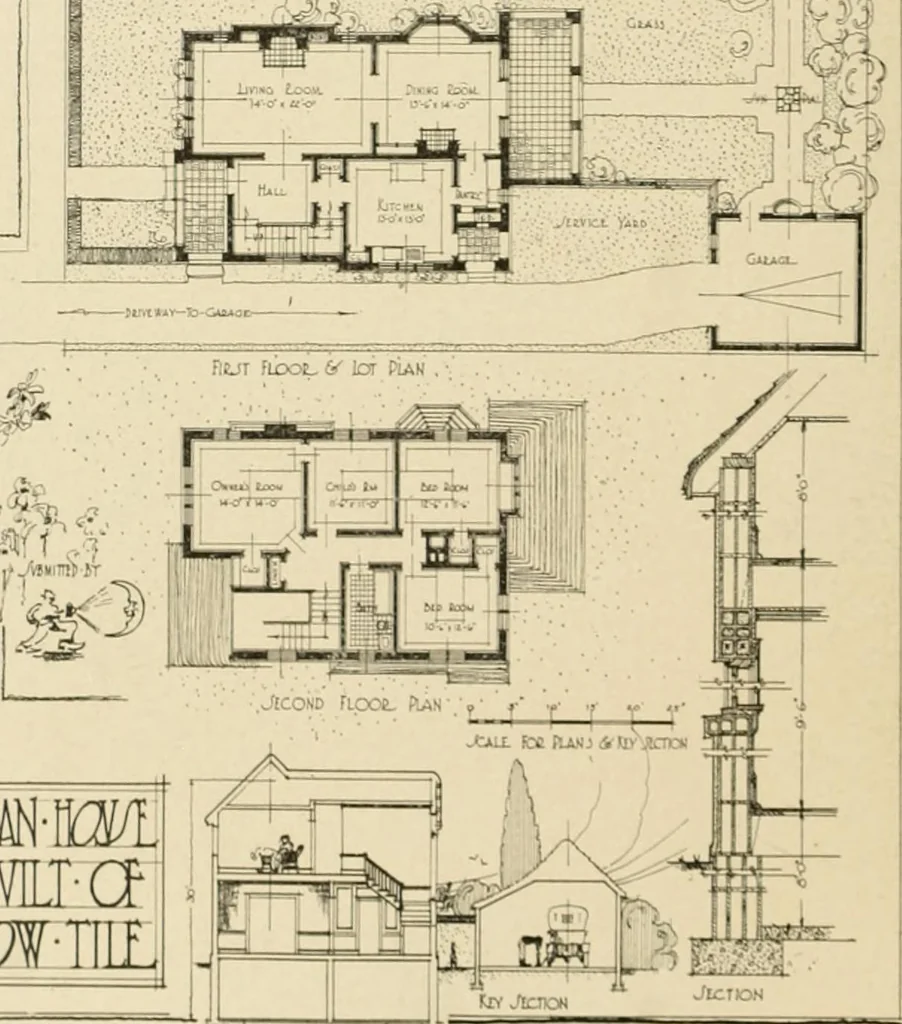 An illustration from The Natco suburban house and garage : attractive economical durable fireproof, 1915, leaf 19