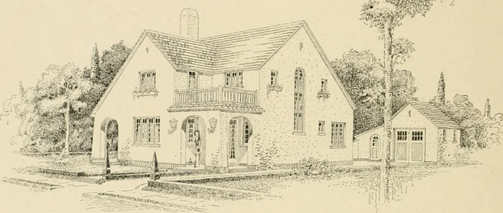 An illustration from The Natco suburban house and garage : attractive economical durable fireproof, 1915, leaf 23