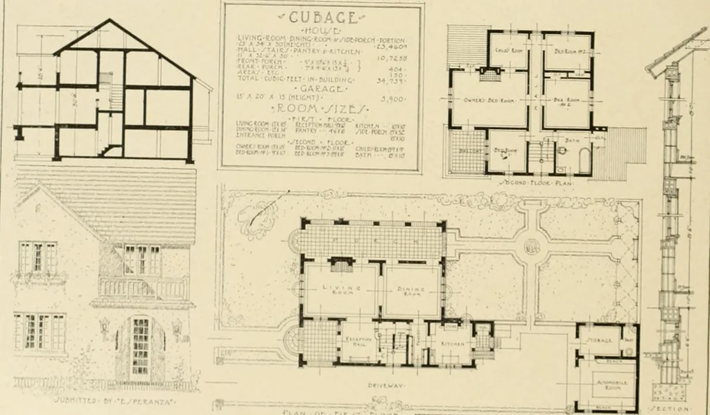 An illustration from The Natco suburban house and garage : attractive economical durable fireproof, 1915, leaf 23