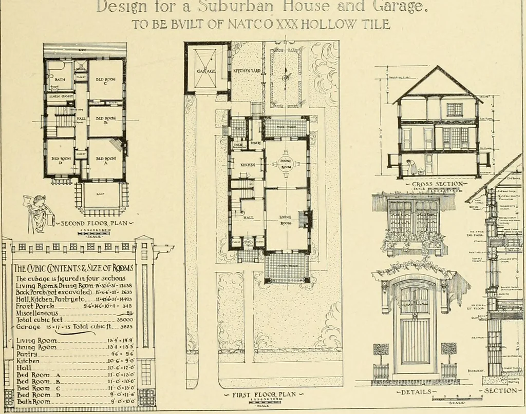 An illustration from The Natco suburban house and garage : attractive economical durable fireproof, 1915, leaf 26