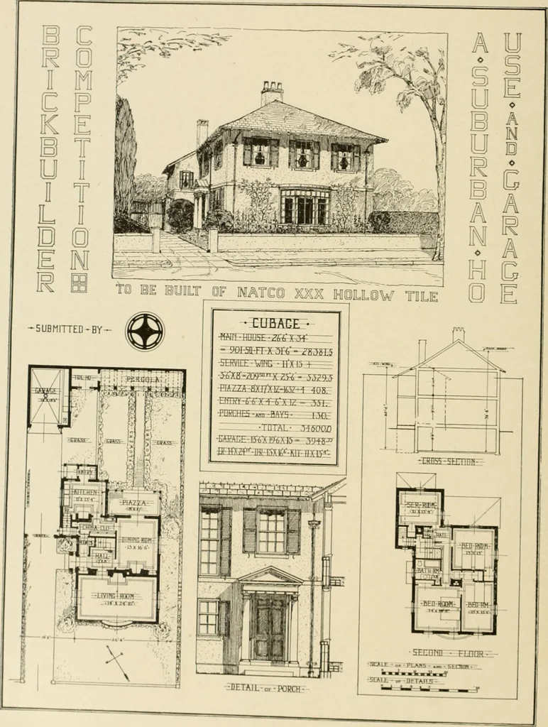 An illustration from The Natco suburban house and garage : attractive economical durable fireproof, 1915, leaf 27