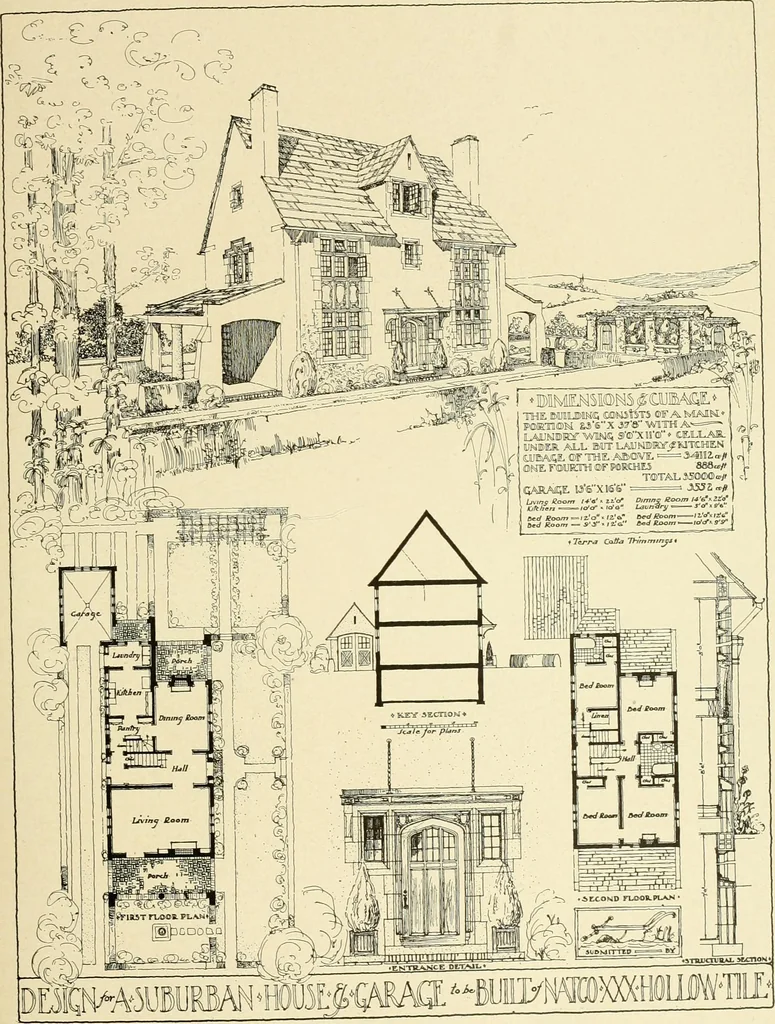 An illustration from The Natco suburban house and garage : attractive economical durable fireproof, 1915, leaf 40