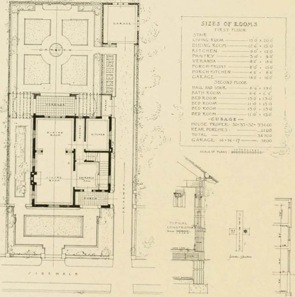 An illustration from The Natco suburban house and garage : attractive economical durable fireproof, 1915, leaf 41