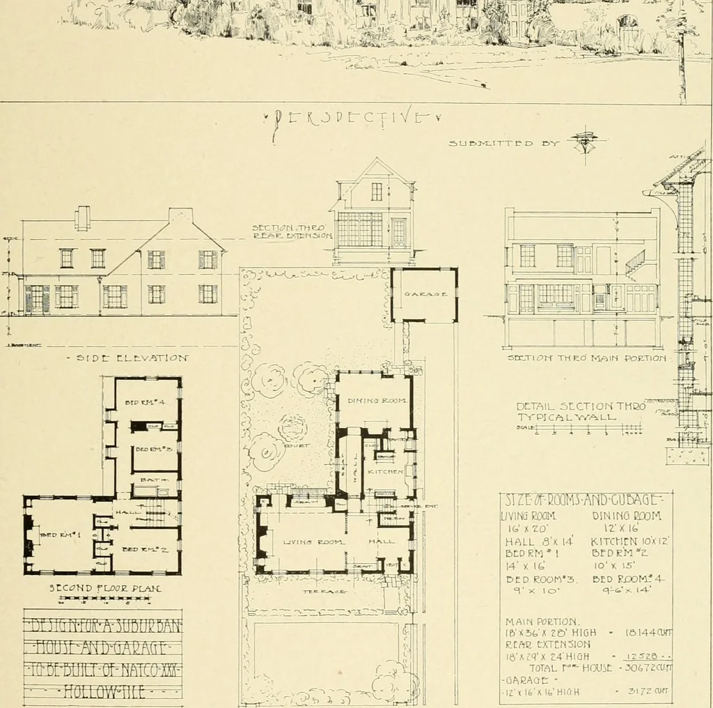 An illustration from The Natco suburban house and garage : attractive economical durable fireproof, 1915, leaf 46