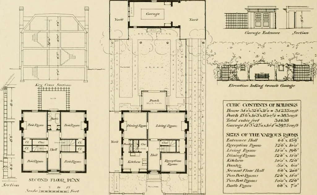An illustration from The Natco suburban house and garage : attractive economical durable fireproof, 1915, leaf 49