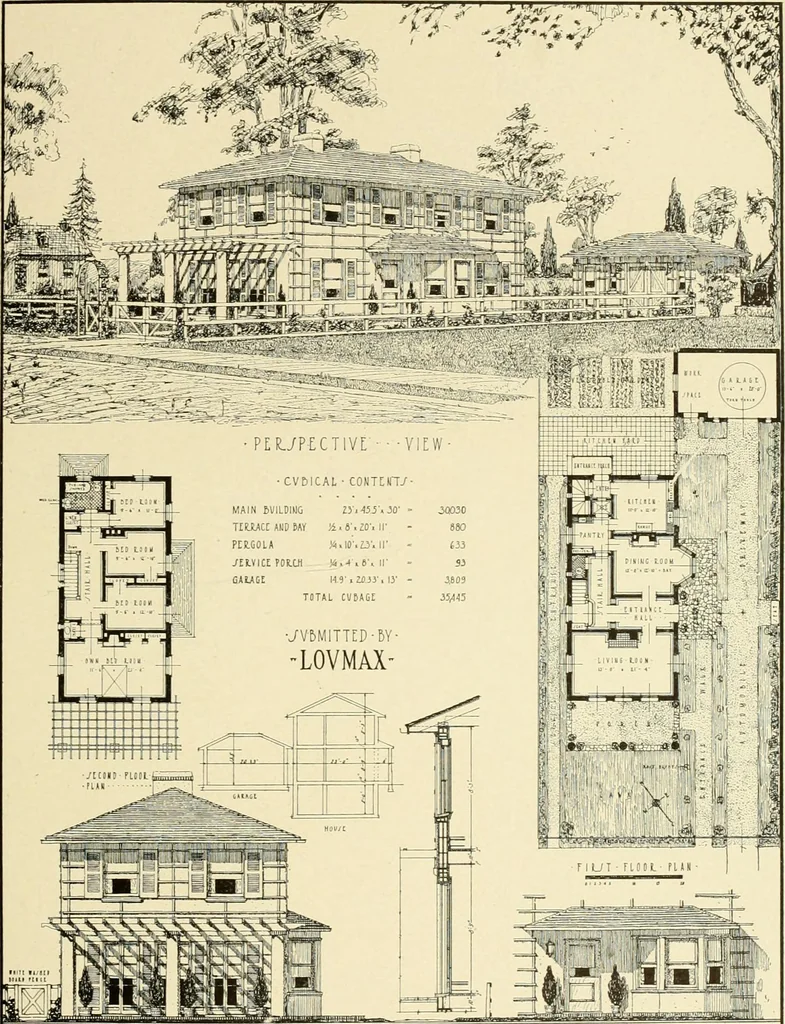 An illustration from The Natco suburban house and garage : attractive economical durable fireproof, 1915, leaf 50