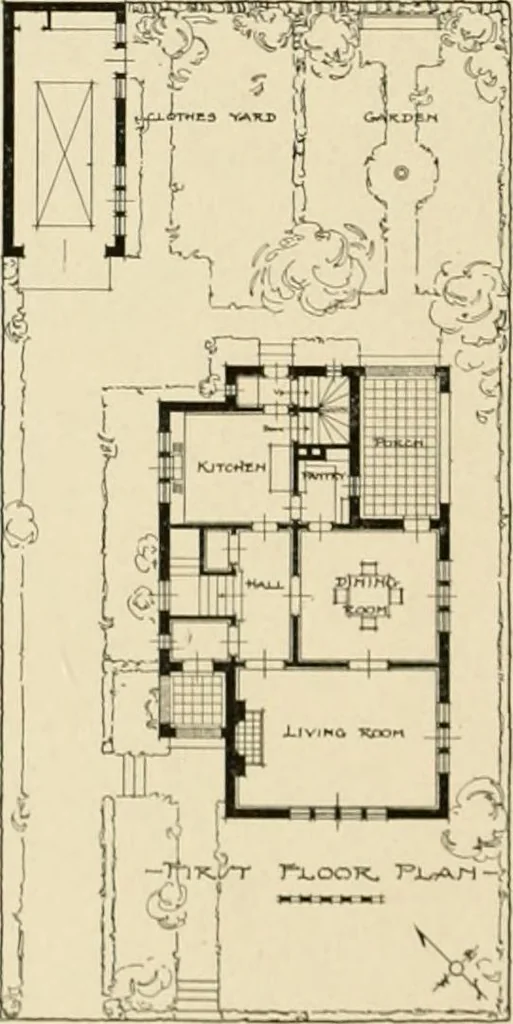 An illustration from The Natco suburban house and garage : attractive economical durable fireproof, 1915, leaf 55