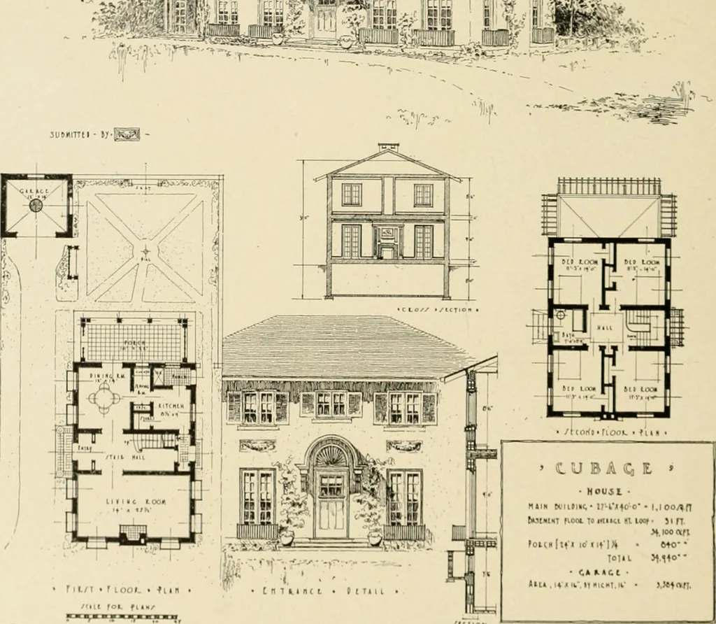 An illustration from The Natco suburban house and garage : attractive economical durable fireproof, 1915, leaf 57