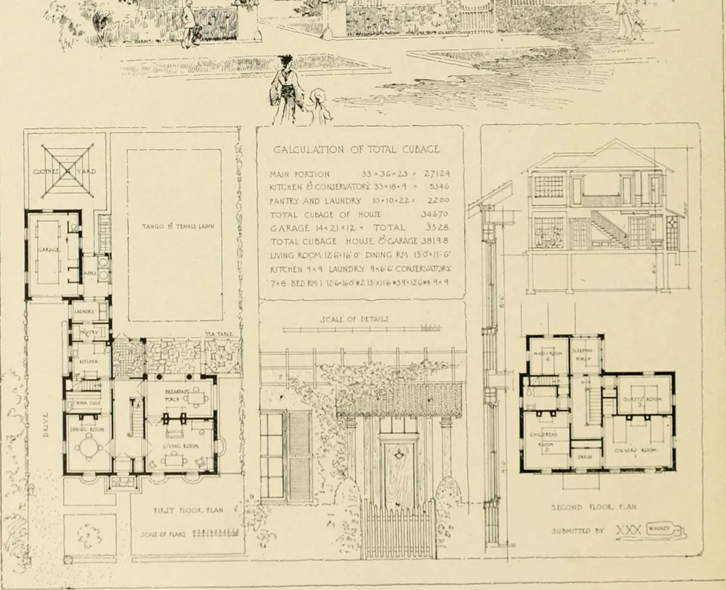 An illustration from The Natco suburban house and garage : attractive economical durable fireproof, 1915, leaf 61