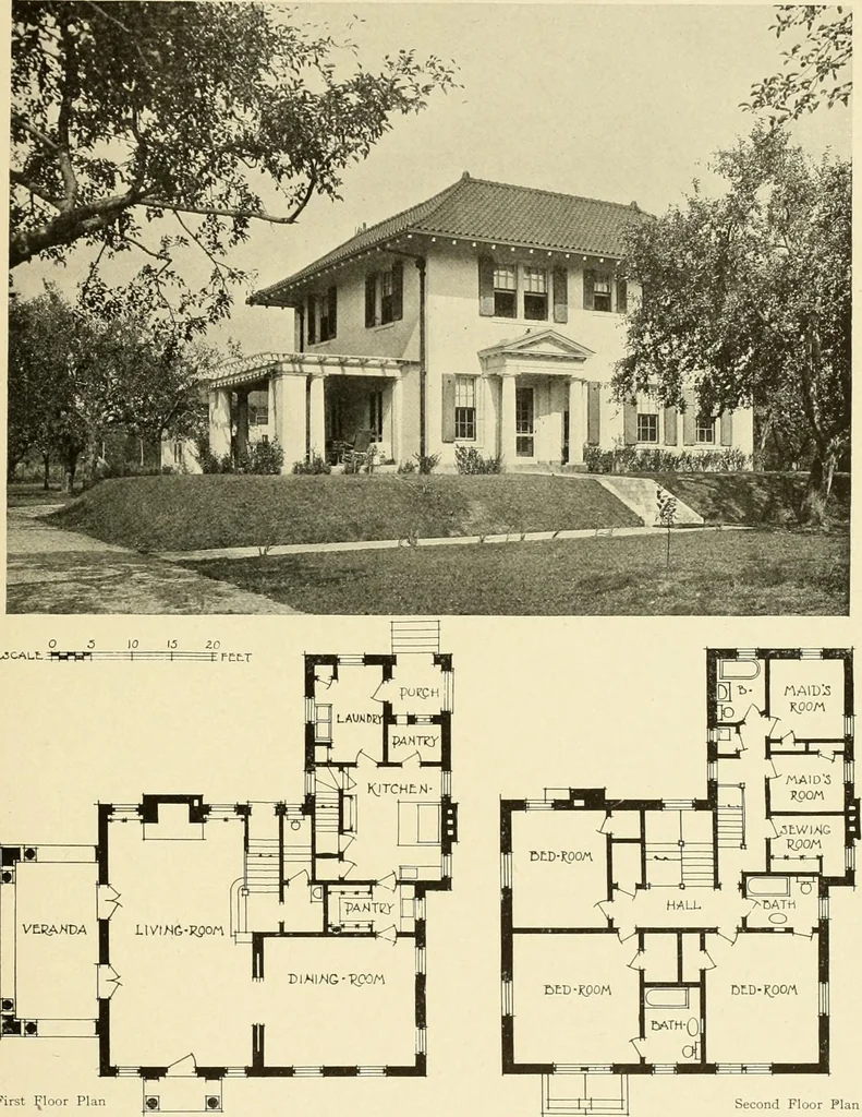 An illustration from The Natco suburban house and garage : attractive economical durable fireproof, 1915, leaf 66