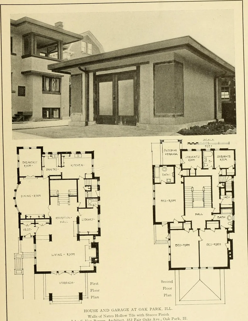An illustration from The Natco suburban house and garage : attractive economical durable fireproof, 1915, leaf 72