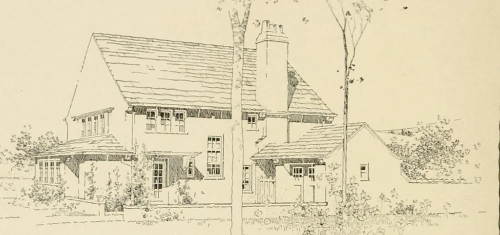 An illustration from The Natco suburban house and garage : attractive economical durable fireproof, 1915, leaf 9