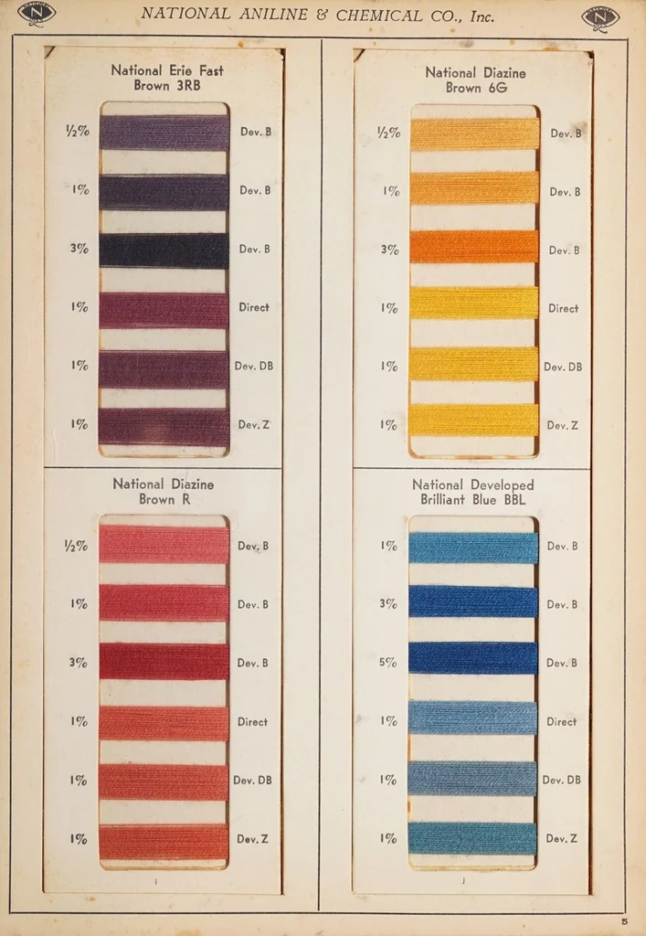 An illustration from National developed dyes for cotton yarn / manufactured by National Aniline & Chemical Company, Inc., 1917, leaf 17
