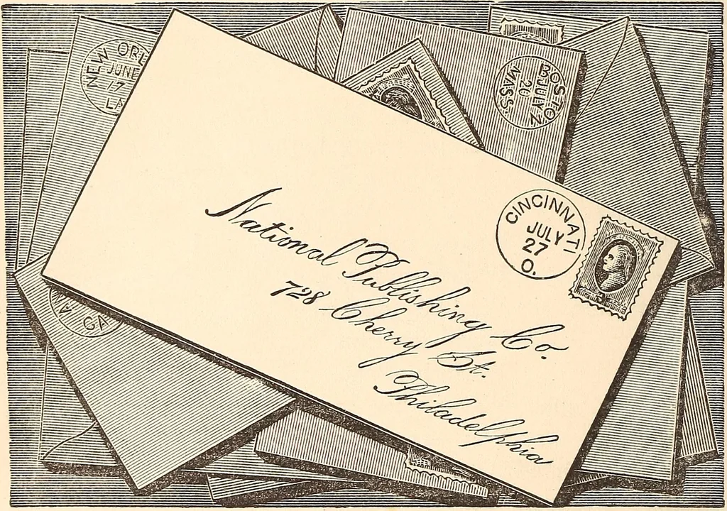 An illustration from The national encyclopædia of business and social forms, embracing the laws of etiquette and good society, 1879, leaf 205
