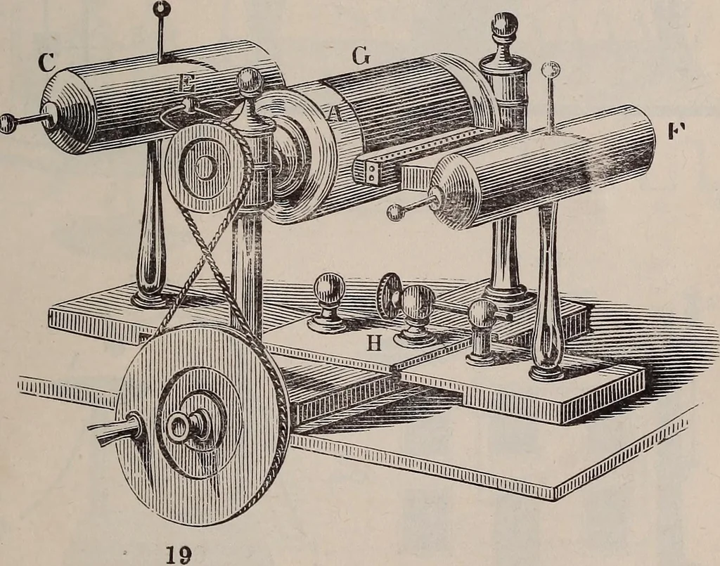 An illustration from A natural philosophy : embracing the most recent discoveries in the various branches of physics, and exhibiting the application of scientific principles in everyday life .., 1899, leaf 438