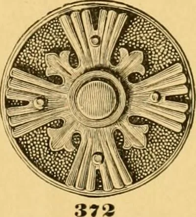 An illustration from Natural wood ornaments : for furniture manufacturers, architects, builders, interior decorators, stair builders, car builders, organ manufacturers, steamboat builders, etc., etc., 1883, leaf 12