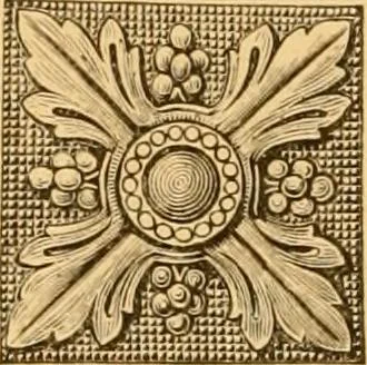 An illustration from Natural wood ornaments : for furniture manufacturers, architects, builders, interior decorators, stair builders, car builders, organ manufacturers, steamboat builders, etc., etc., 1883, leaf 15