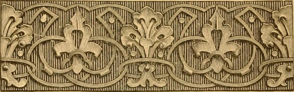 An illustration from Natural wood ornaments : for furniture manufacturers, architects, builders, interior decorators, stair builders, car builders, organ manufacturers, steamboat builders, etc., etc., 1883, leaf 21