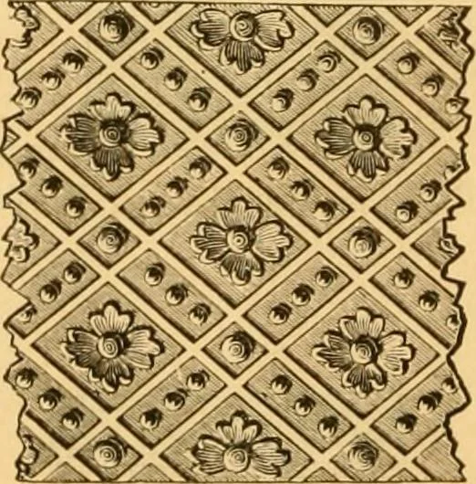 An illustration from Natural wood ornaments : for furniture manufacturers, architects, builders, interior decorators, stair builders, car builders, organ manufacturers, steamboat builders, etc., etc., 1883, leaf 21