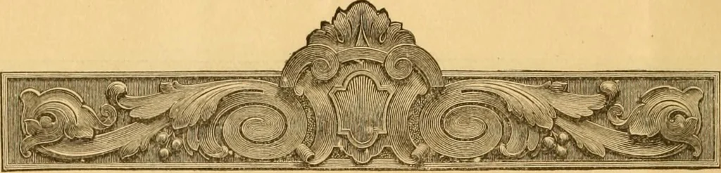 An illustration from Natural wood ornaments : for furniture manufacturers, architects, builders, interior decorators, stair builders, car builders, organ manufacturers, steamboat builders, etc., etc., 1883, leaf 23