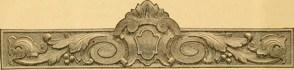 An illustration from Natural wood ornaments : for furniture manufacturers, architects, builders, interior decorators, stair builders, car builders, organ manufacturers, steamboat builders, etc., etc., 1883, leaf 23