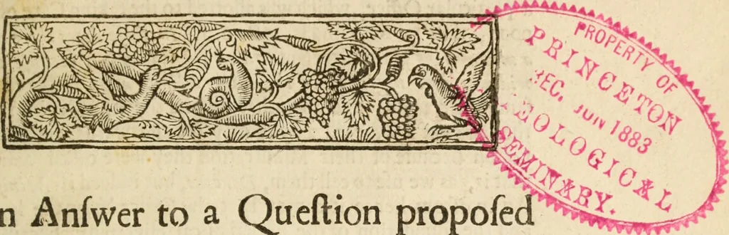 An illustration from A treatise of the nature of a minister in all its offices : To which is annexed an answer to Doctor Forbes concerning the necessity of bishops to ordain. Which is an answer to a question proposed in these late unhappy times to the author, What is a minister?, 1670, leaf 14